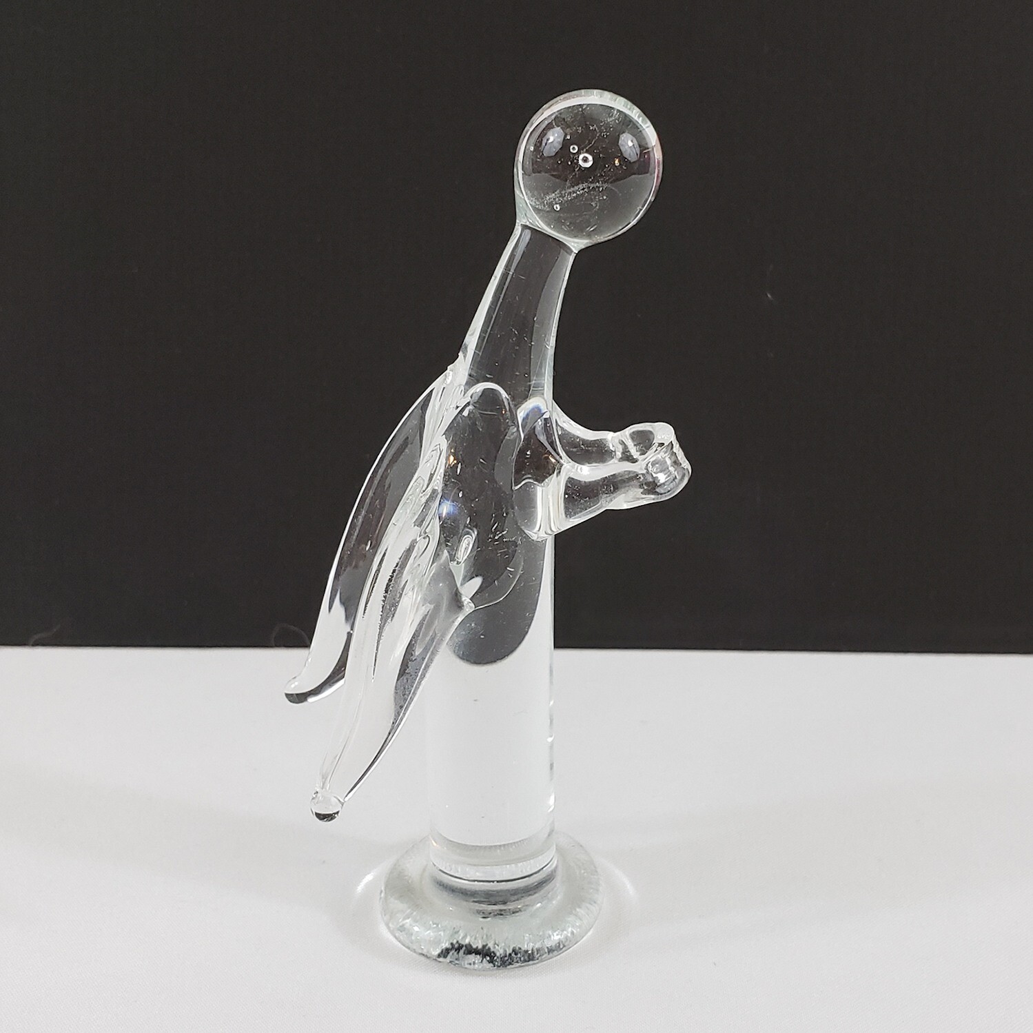 Clear Blown Glass Angel Solid Figurine Modern 4 Inch High