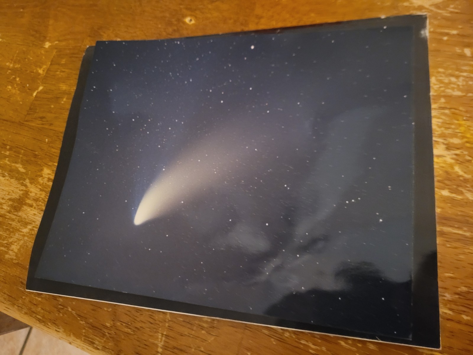Vintage 1997 Hale-Bopp Comet Photograph Kodak Paper Sealy Texas Astronomy