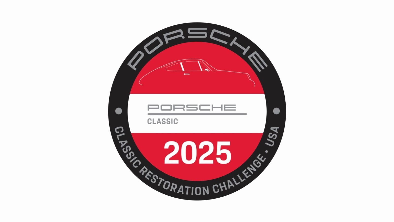 Porsche Classic Restoration Challenge 2025 Commemorative Sticker 2.5\ Porsche Classic Restoration Challenge 2025 Commemorative Sticker 2.5\