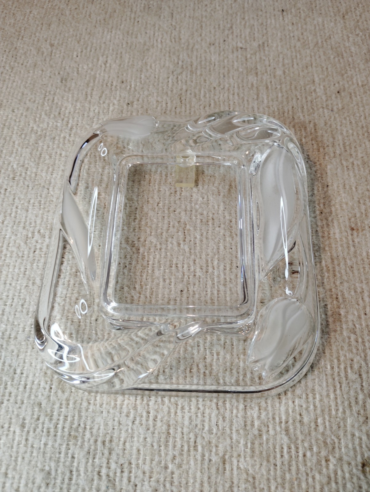 Vintage Mikasa Crystal Picture Frame Nadine Satin Tulip Frosted Glass Square