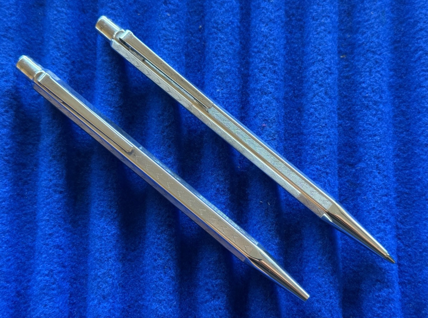 Vintage Caran d\'Ache Ball Point & Pencil Set Silver Plate - GREAT CONDITION