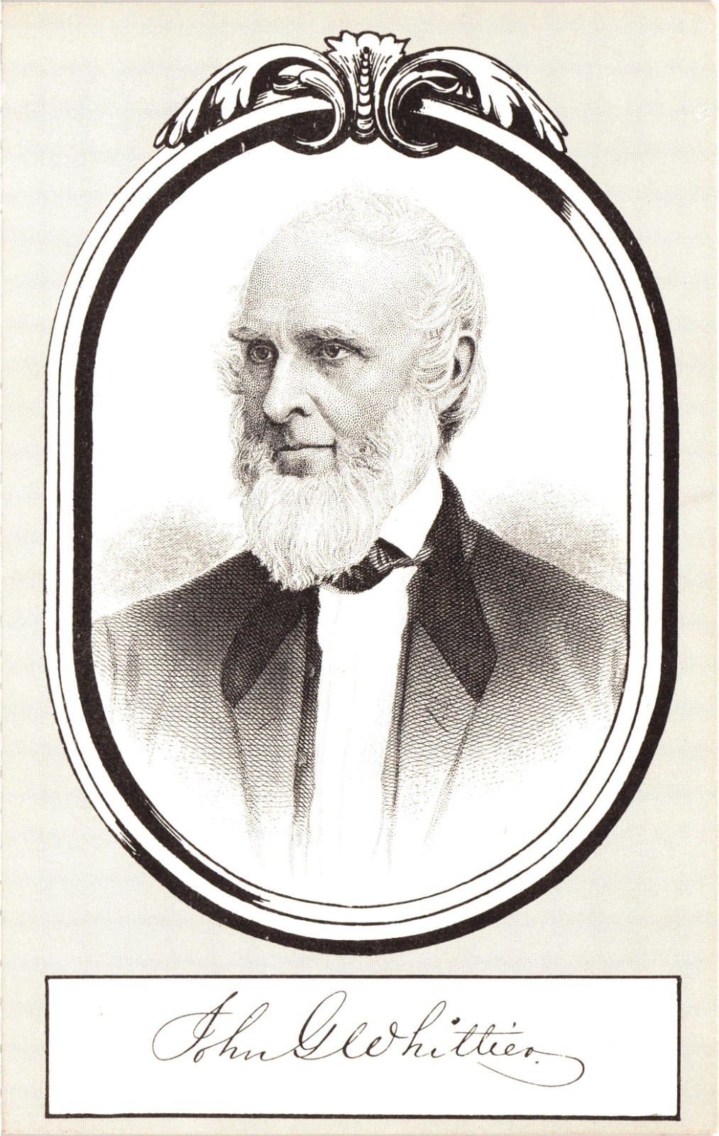 John Greenleaf Whittier Author Portrait Postcard Unposted