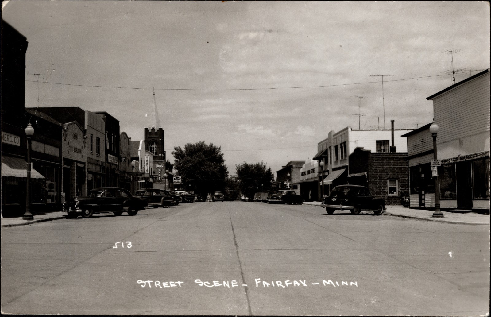 Fairfax MN Another Street Scene with Vintage Automobiles RPPC A. Pearson, Inc.