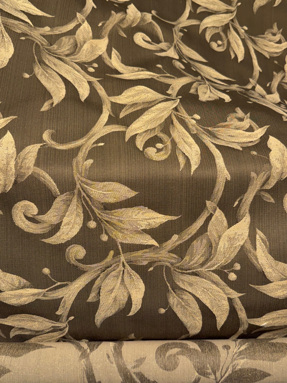 VTG English Floral Tapestry Sheen Damask Upholstery Fabric Jacquard LOT 2.65 Yd