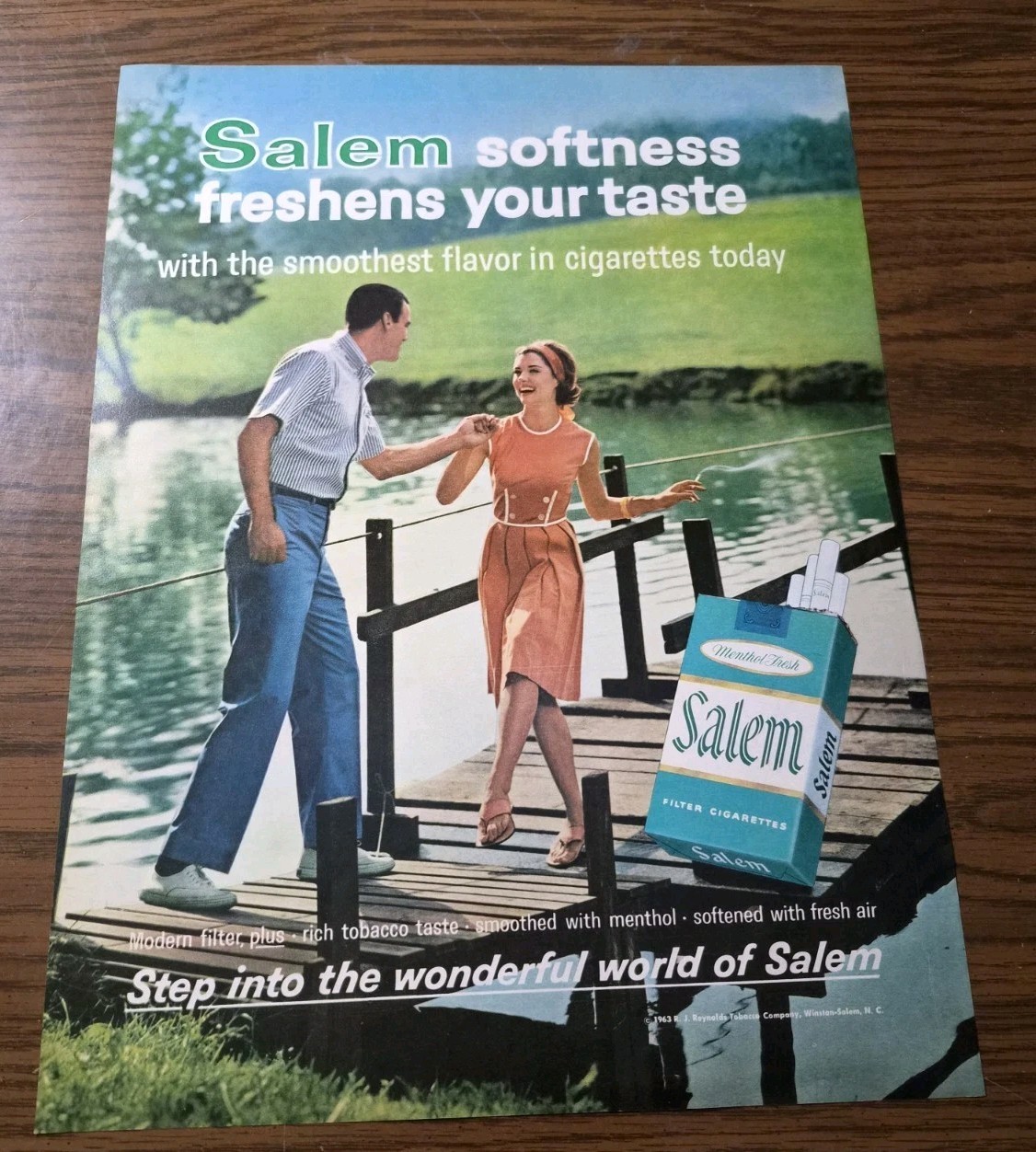 Salem Cigarettes Vintage Original Print Ad 11x14 1964