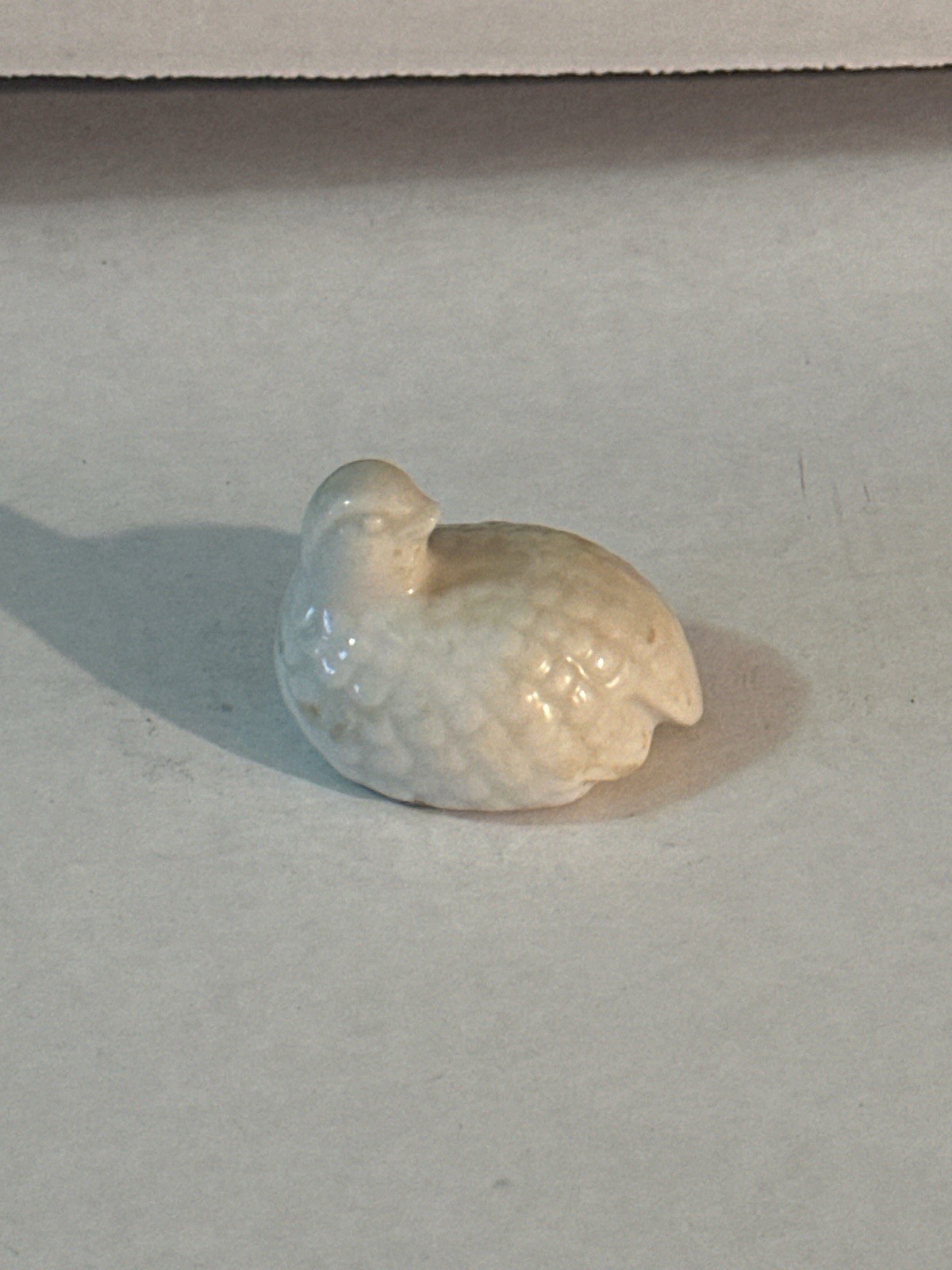 Vintage Miniature Porcelain Bird Figurine 2” | White Quail Partridge Decor