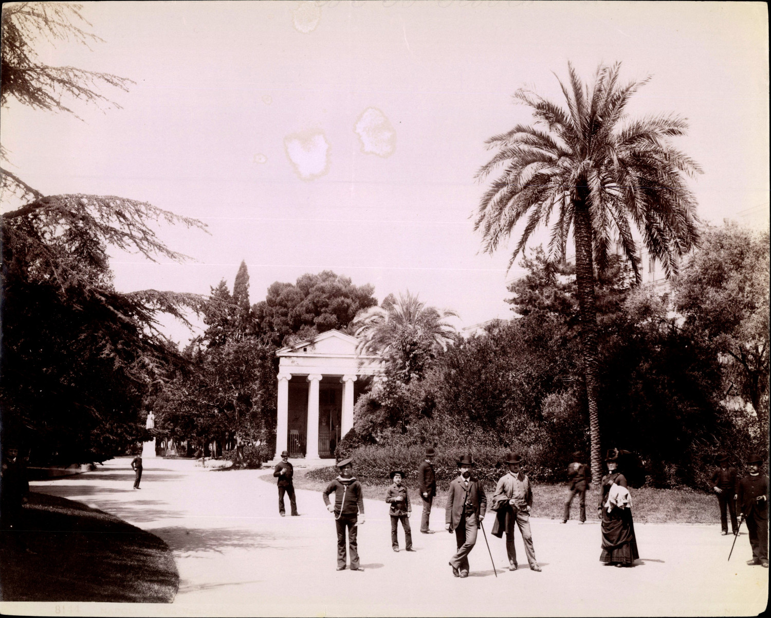 Italy, Napoli, Villa Comunale, Tempietto di Virgilio Vintage Print, Print a
