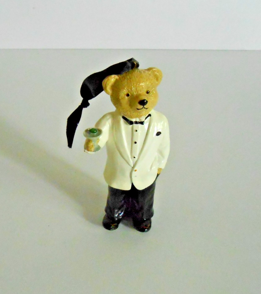 Ralph Lauren Polo Celebrity Martini Bear Christmas Ornament 2011 Tuxedo 5” Bond