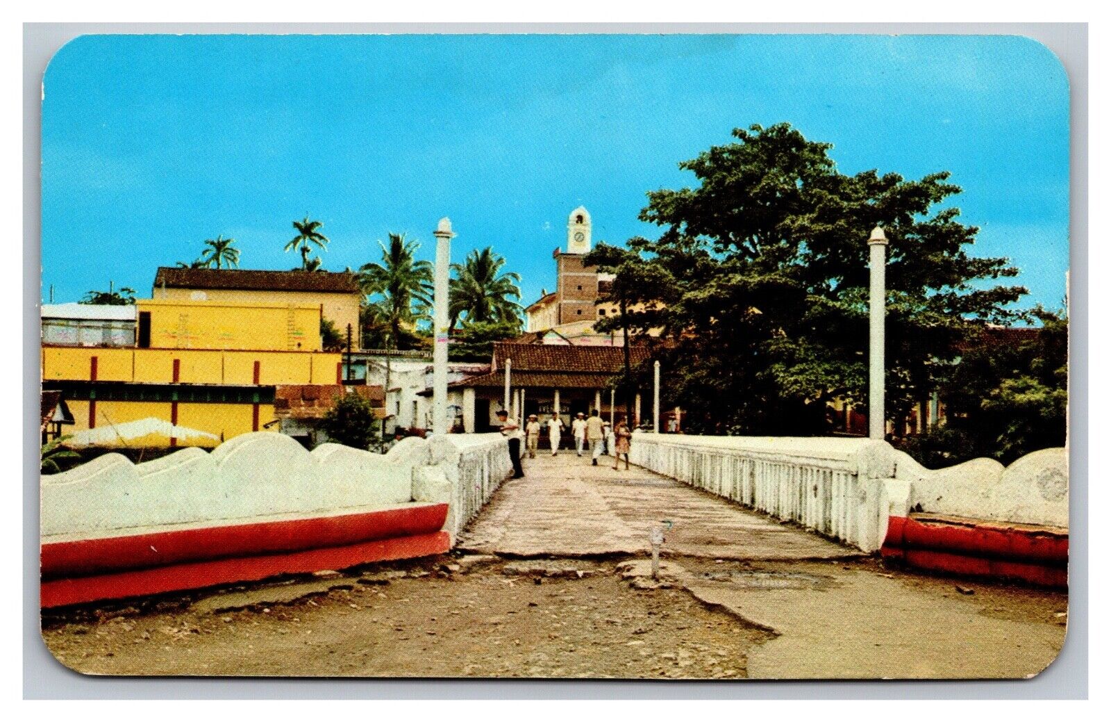 Santiago Tuxtla VER Mexico Puente Colonial Bridge Unposted Chrome Postcard