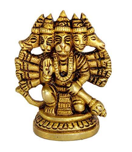 eSplanade Brass Panchmukhi Hanuman Anjaneya Pavan Putra Statue 2.5 Inch