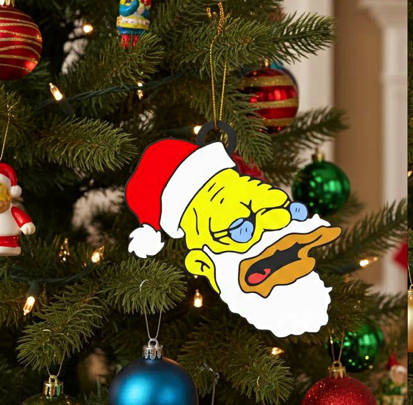 The Simpsons Grandpa Simpson Santa Hanging Christmas Character Tree Ornament 6pc