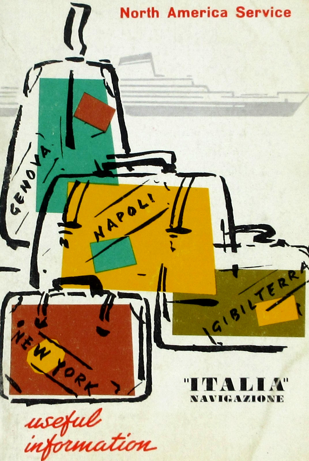 Italian Line Passenger Handbook Useful Information Italia Navigazione 1962