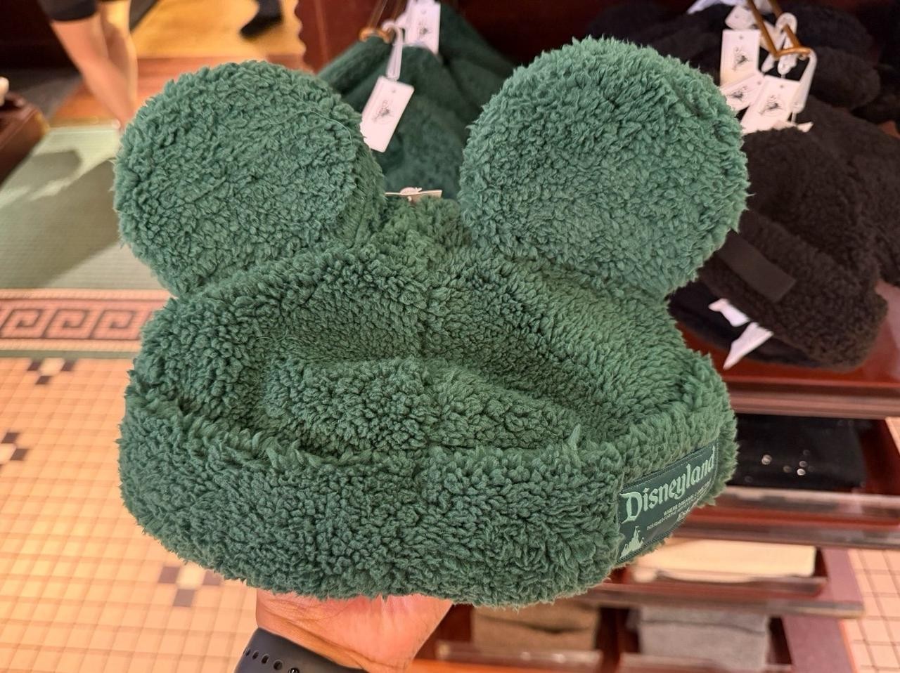 New 2026 Disneyland Mickey Mouse Green Fuzzy Sherpa Ear Hat Cap Adult New 2026 Disneyland Mickey Mouse Green Fuzzy Sherpa Ear Hat Cap Adult