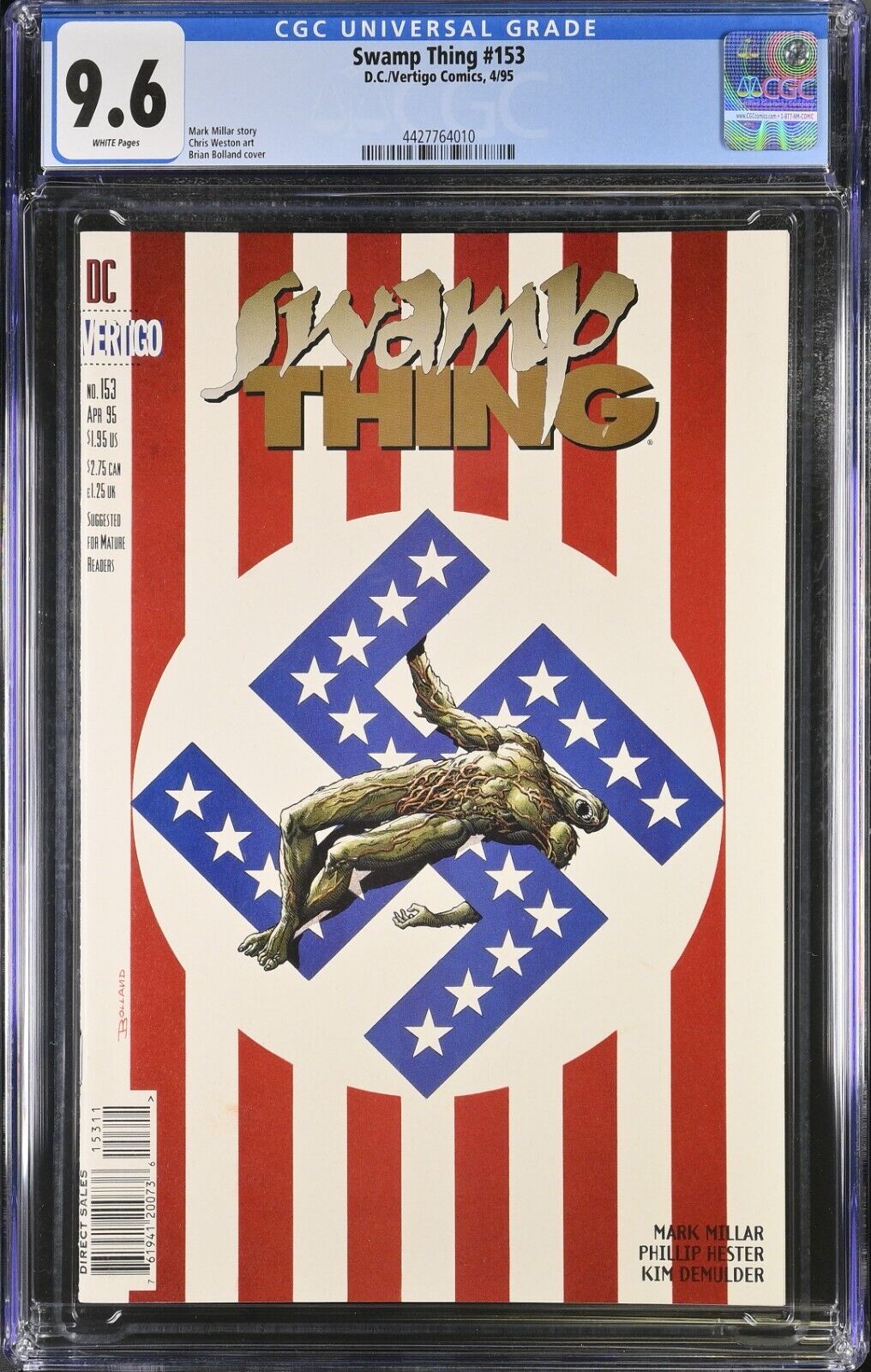 Swamp Thing #153 CGC 9.6 DC Vertigo Comics  WP 1995 Controversial Swastika Cover