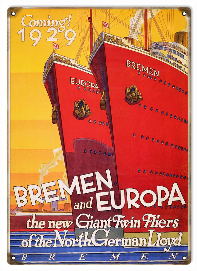 1929 BREMEN EUROPA GERMAN TWIN FLIER SHIPS 18\