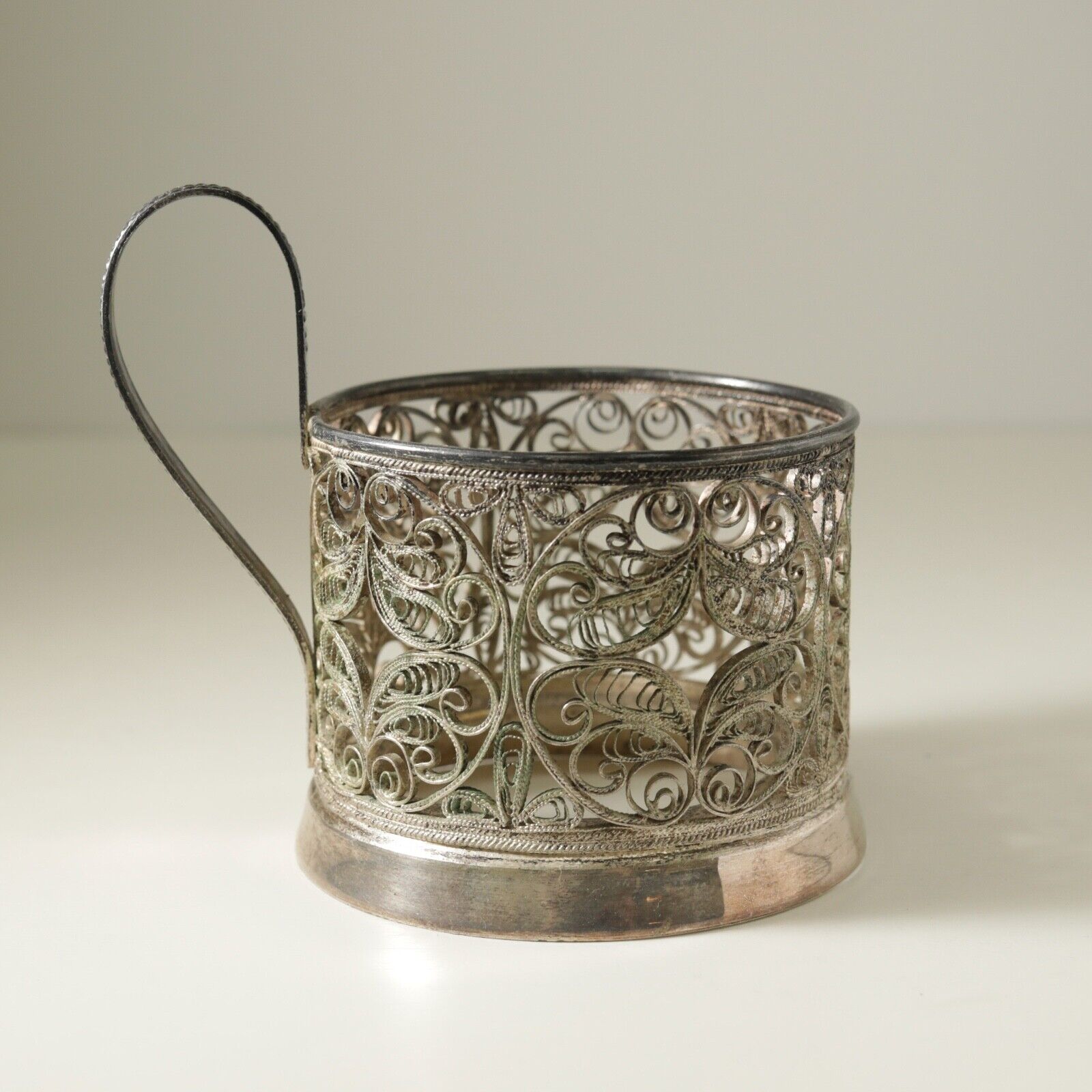 Vintage Cupronickel USSR Tea Glass Cup Holder Podstakannik