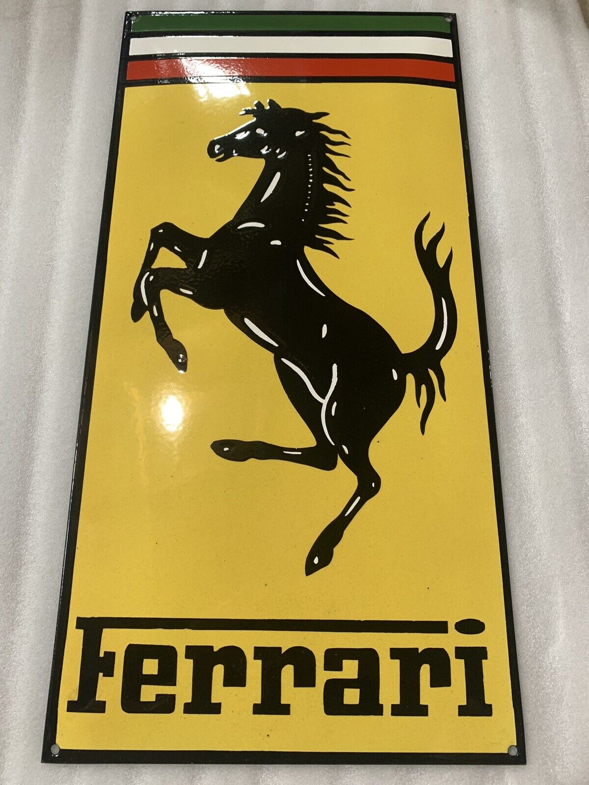 24 Inch Ferrari  Dealer PORCELAIN ENAMEL Sign