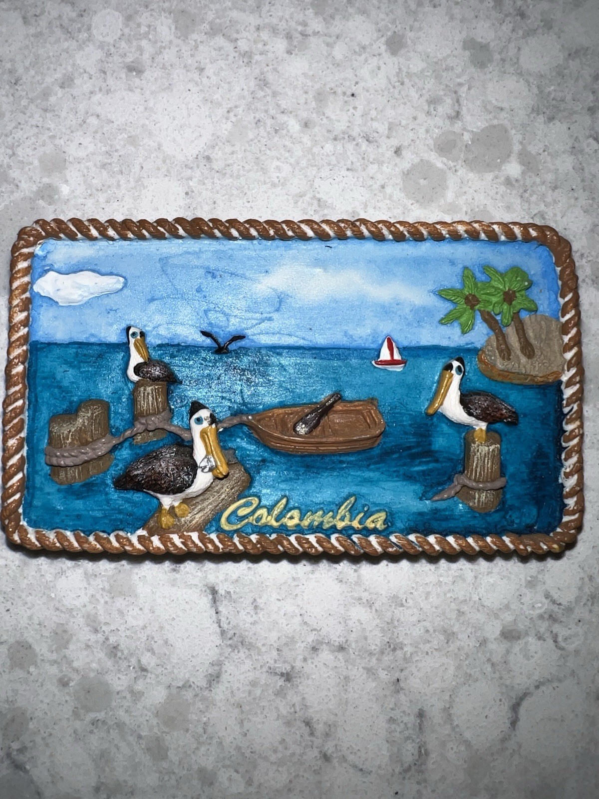 Vintage Souvenir Columbia Refrigerator Magnet