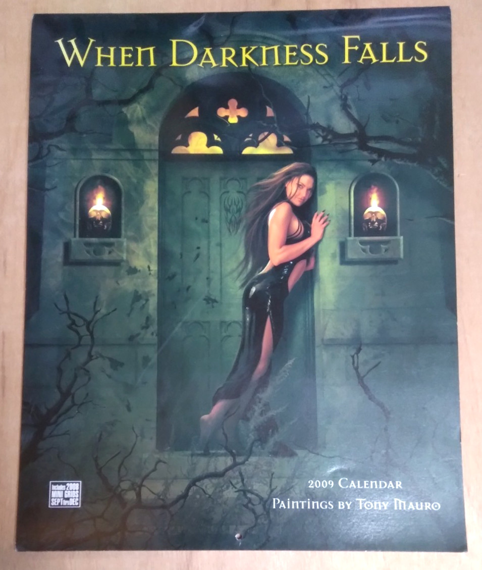 When Darkness Falls 2009 Calendar (Art by Tony Mauro)Goth Models Vampire,Fairies