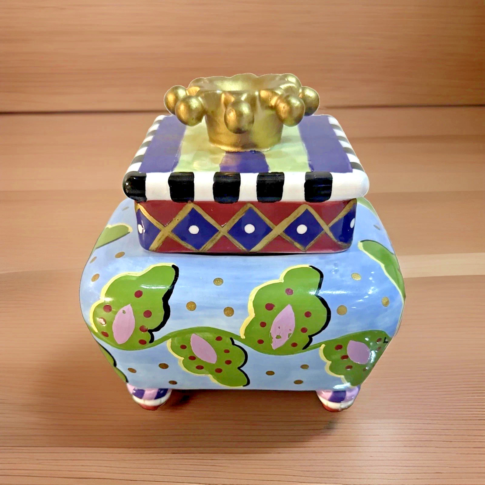 Vintage Shannon McGraw Ganz Whimsical Ceramic Box MacKenzie Childs Style