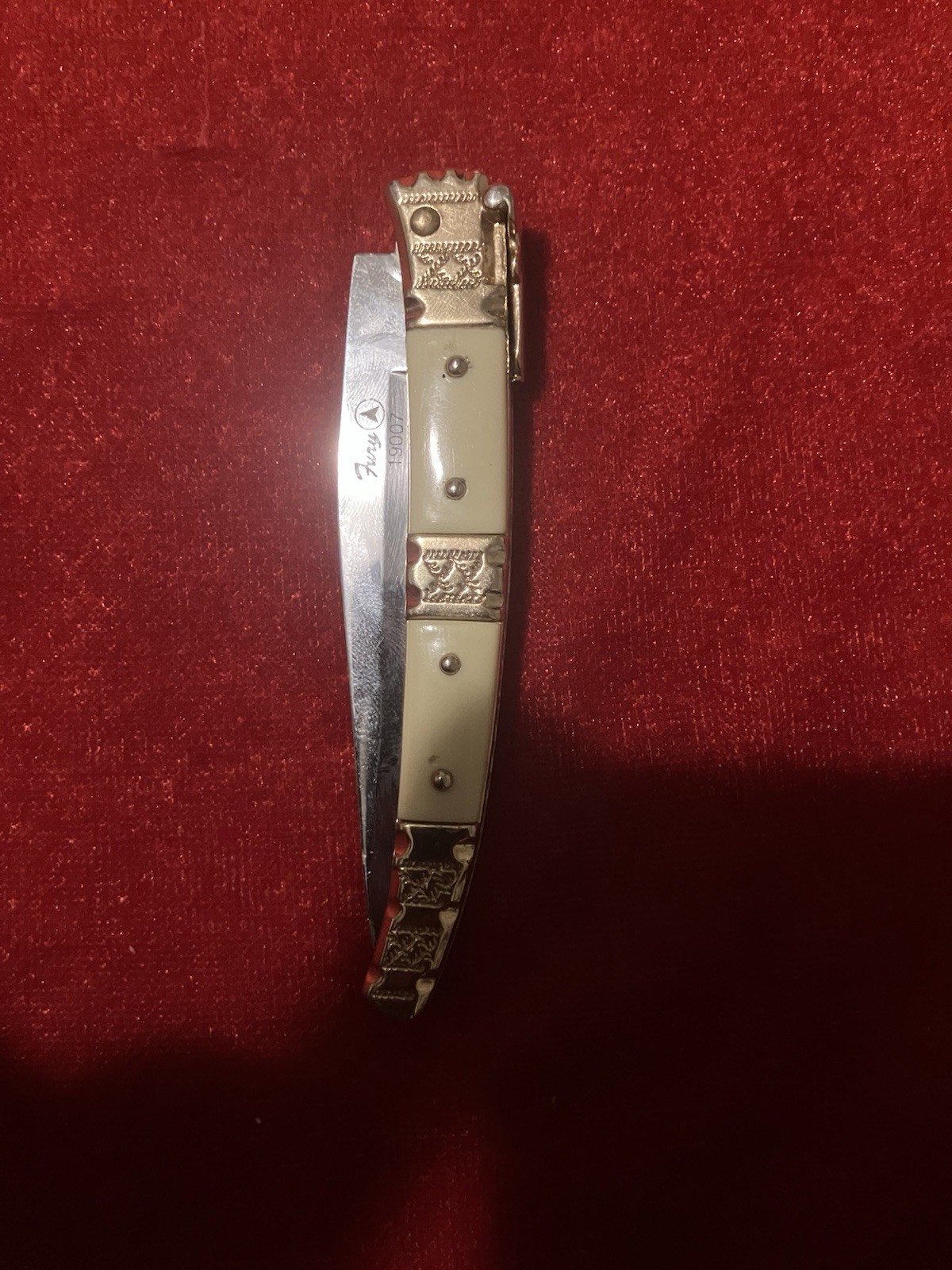 Vintage MUELA FURY 19007 Spain Folding Pocket Knife Ornate Lever Lock Rare Vintage MUELA FURY 19007 Spain Folding Pocket Knife Ornate Lever Lock Rare