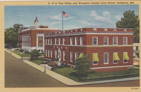Vintage View-Post Office & Wicomico County Court House-SALISBURY, Maryland