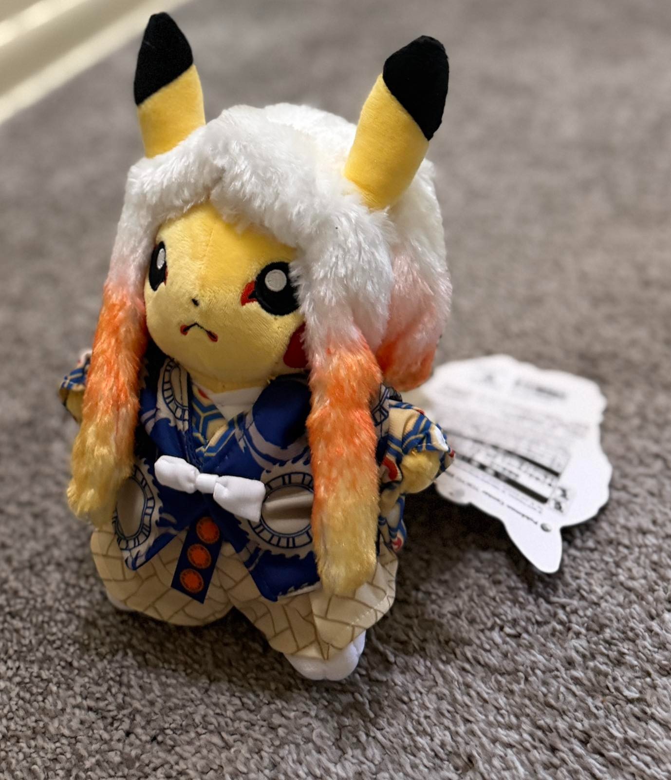 Authentic 2019 Japan Pokemon Center Tokyo DX Kabuki Pikachu Plush NWT 9”