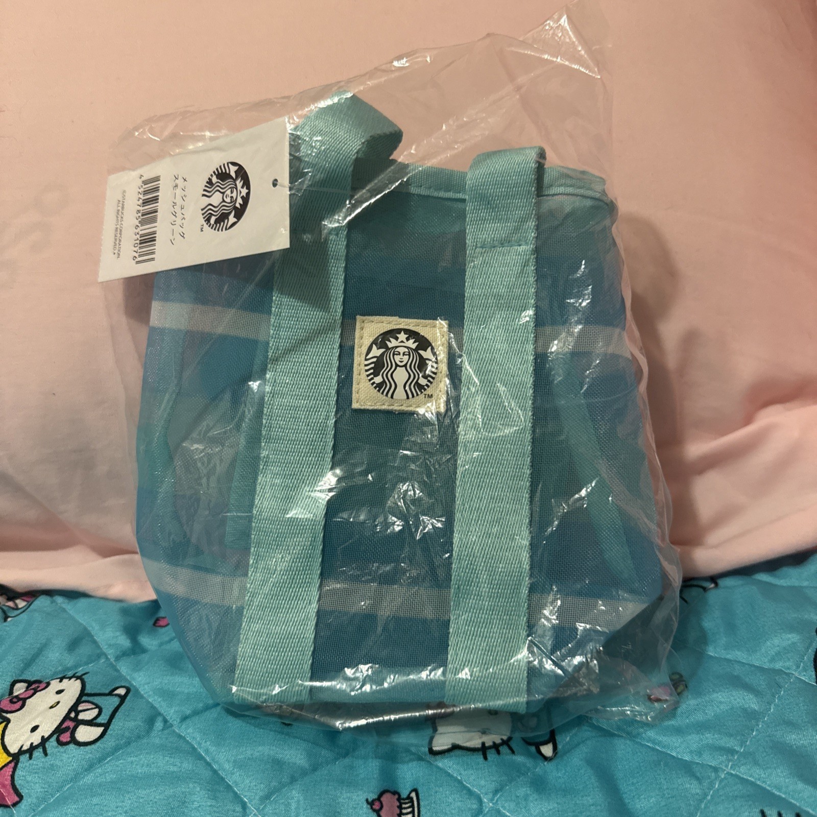 Starbucks Mesh Tote Bag Small mint green  New Official Summer Design Japan