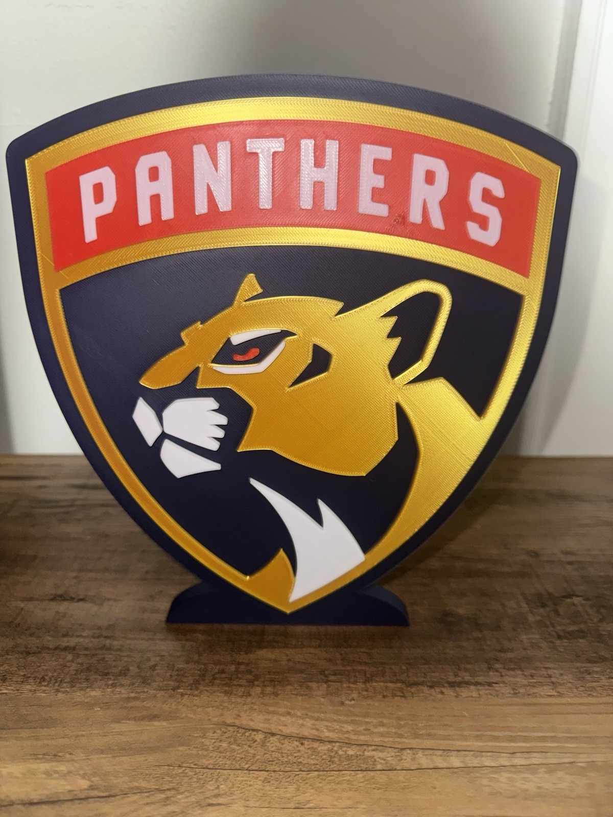 Florida Panthers 3D Logo Sign Self Standing Shelf Art Wall Display W/ Stand