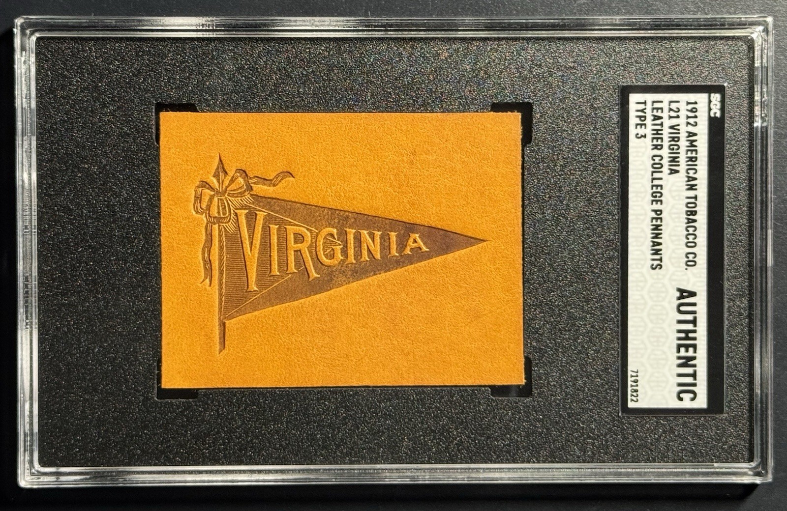 1912 L21-3 Tobacco Leather - University of VIRGINIA SGC Nice