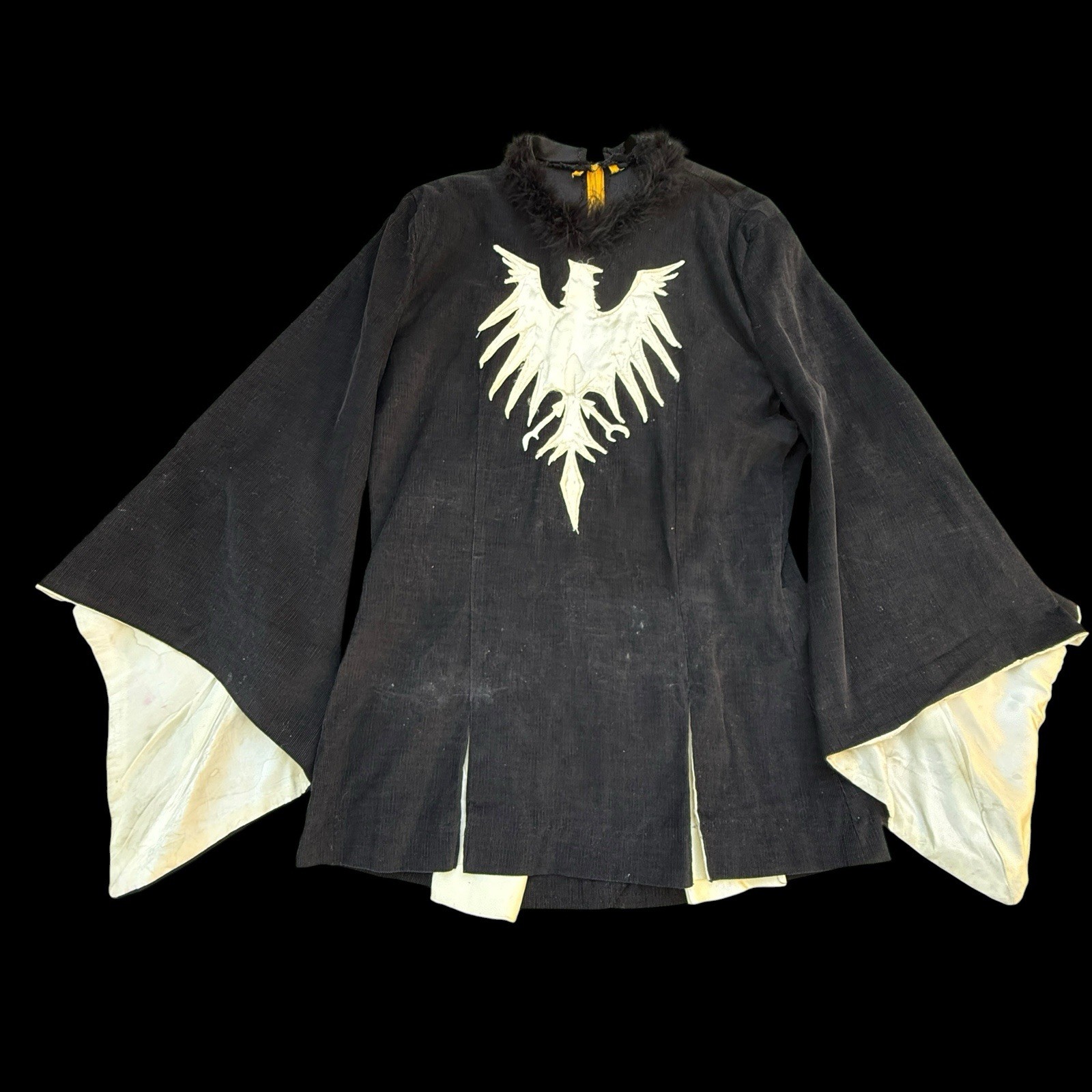 Vintage Medieval Costume Knight Eagle Tunic Mason Templar Shirt Corduroy Boa