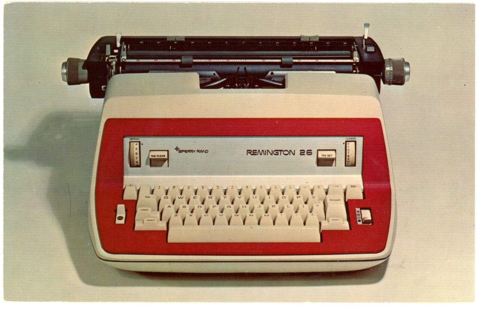 Red Remington Typewriter Acme Typewriter Service Denver, Colorado 1971 Postcard