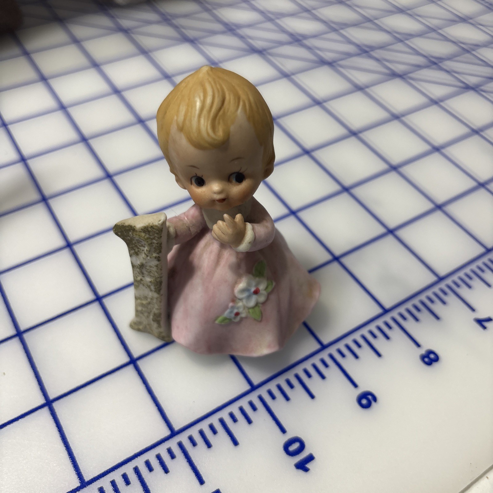 Vintage 1970s “Birthday Dolls” By Kelvin Bisque Porcelain Girl Figurine Age 1