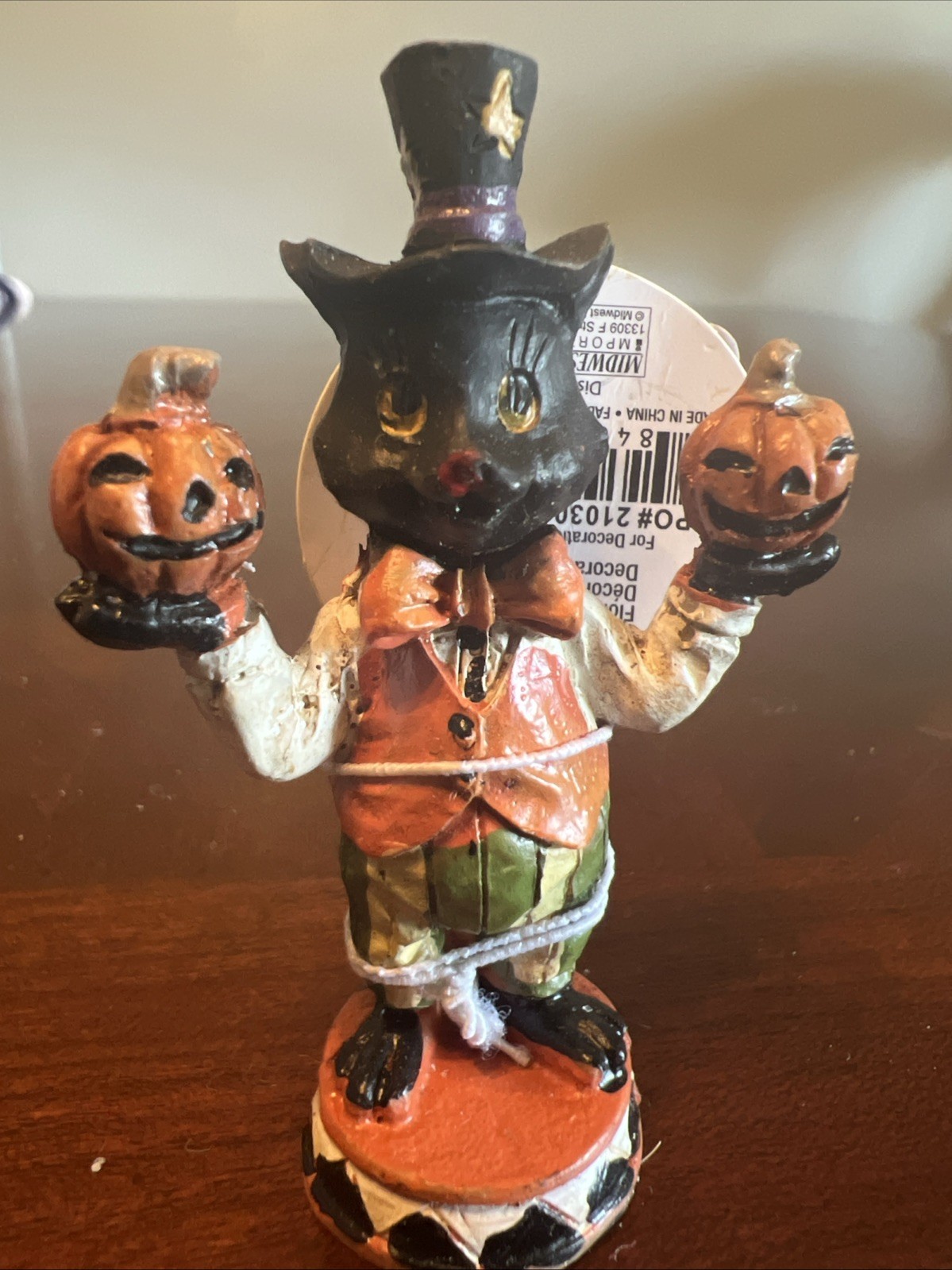 Halloween Miniature Black Cat Pumpkin Fairy Garden Dollhouse Barnyard Animal