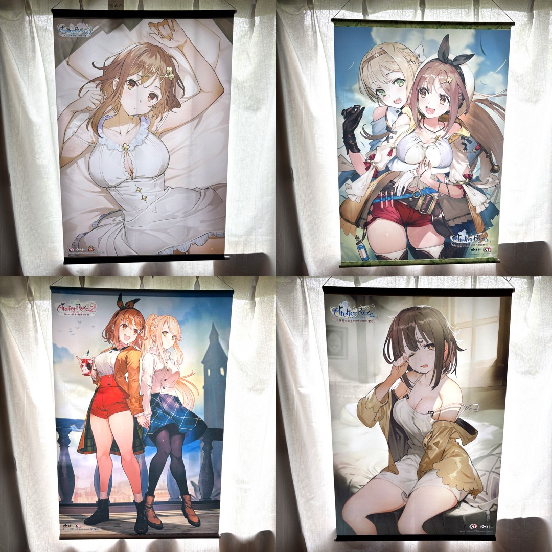 Atelier Ryza Official B2 Tapestry Set of 4 Genuine Japan Anime Wall Scroll