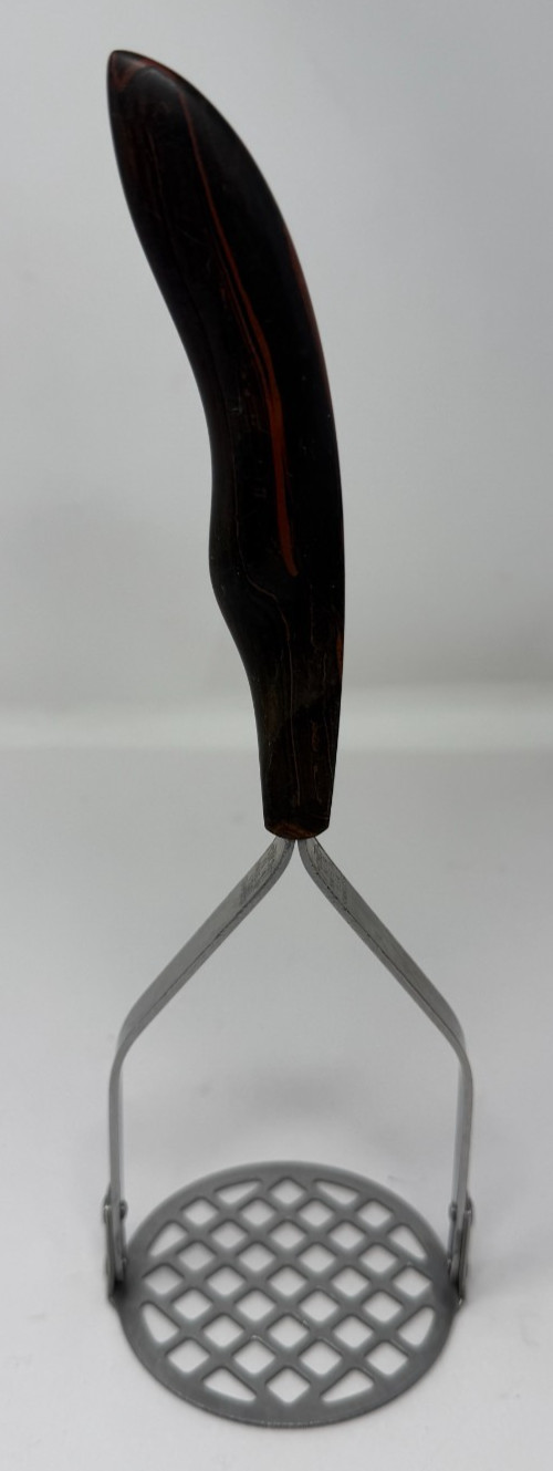 Vintage Cutco No 14 Potato Masher Brown Swirl Handle Stainless Steel Made in USA