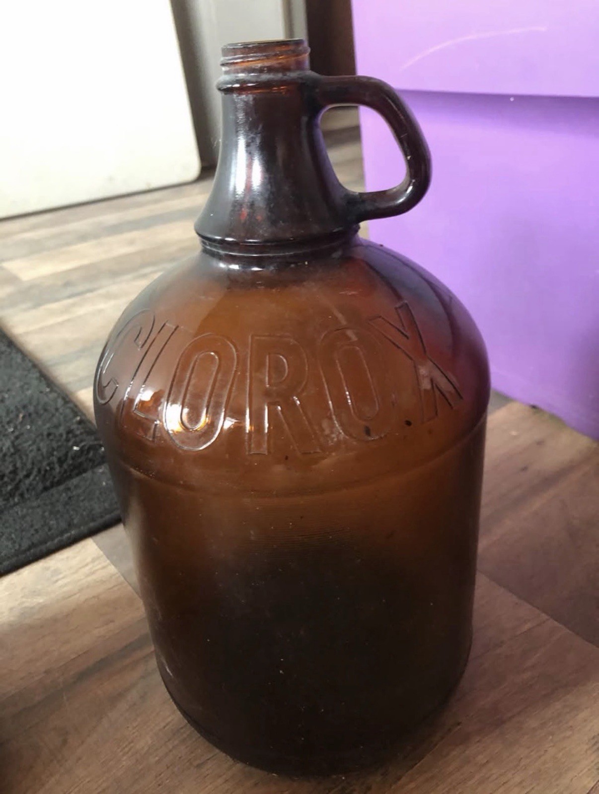 Vintage 1955-1959 Brown 1Gal Embossed Clorox Bottle No Lid