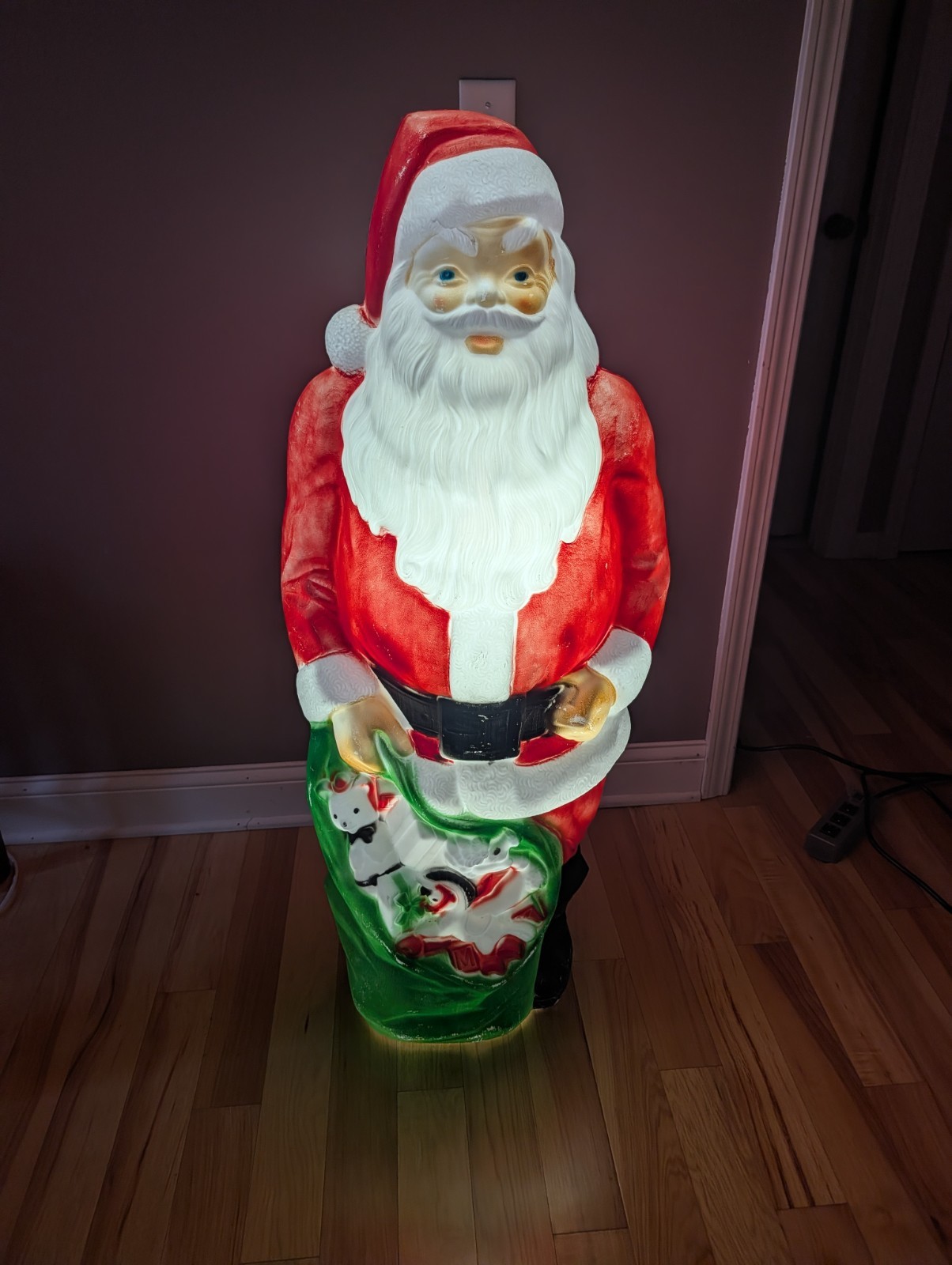 Vintage Empire Santa Blow Mold Green Toy Bag Sack Christmas Gifts 48\
