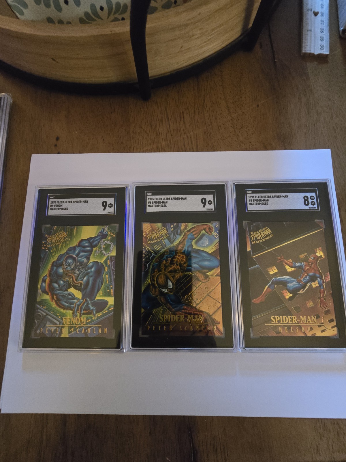1995 Fleer Ultra Spider-Man Masterpieces SGC Graded 3-Card Lot Venom Spidey 9 8.