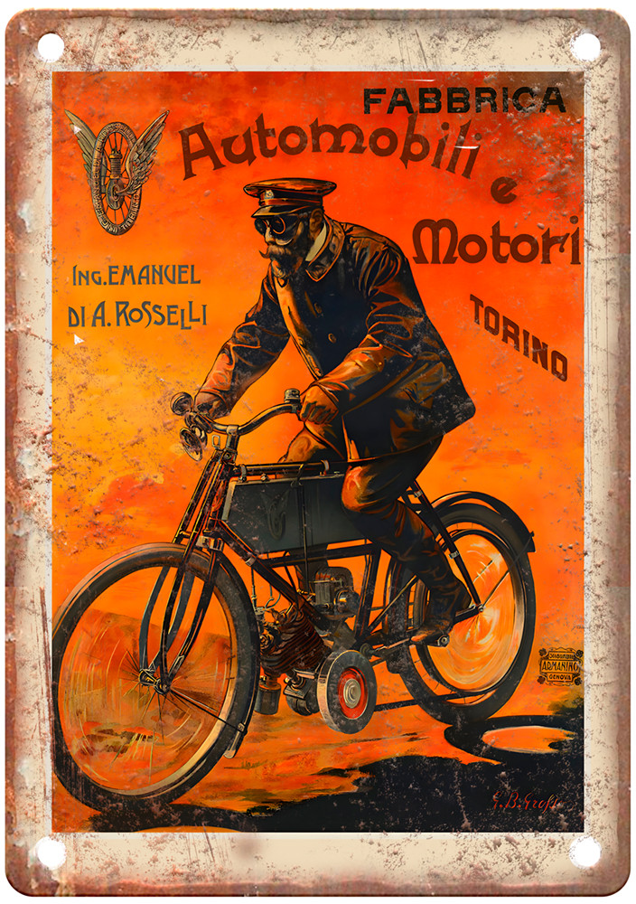 1911 Vintage FABBRICA Motorcycle Poster Ad Retro Look Metal Sign F153