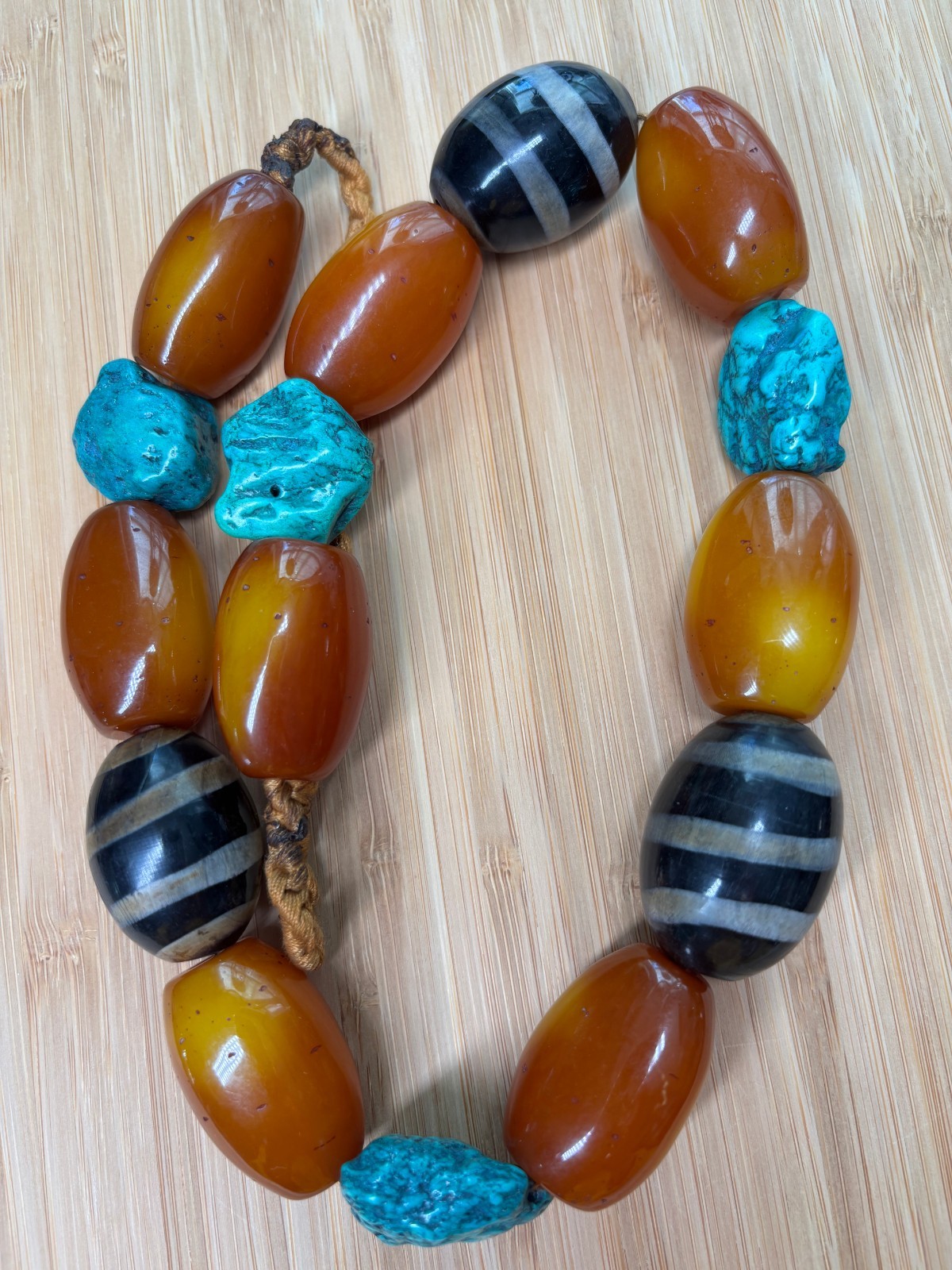 Trade Beads Vintage Fancy Copal Amber Resin X-LRG Beads