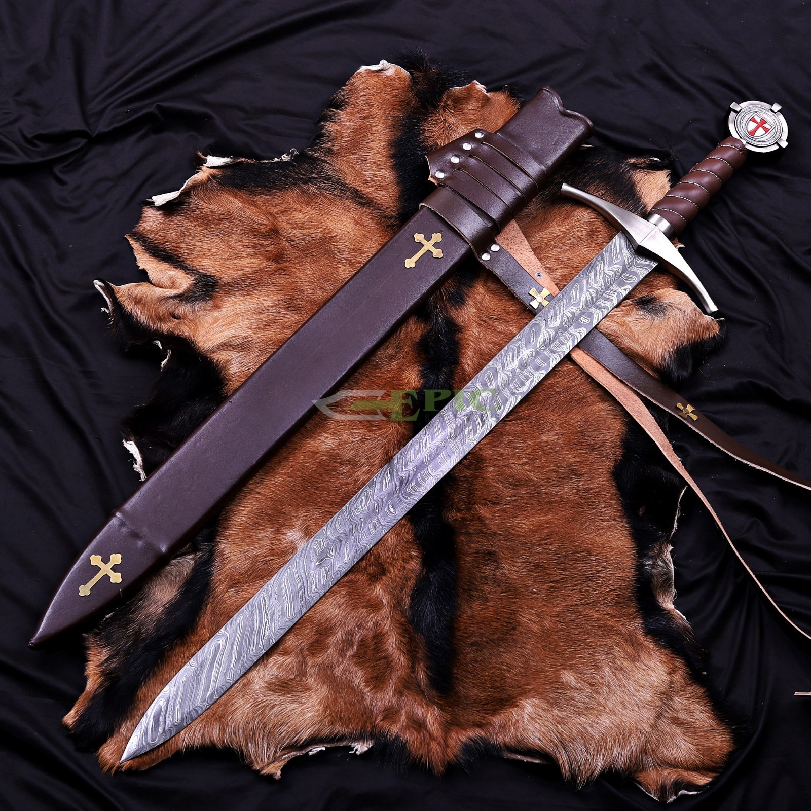 The Accolade Sword of Knights Templar Handmade Collectible Sword Wall Décor