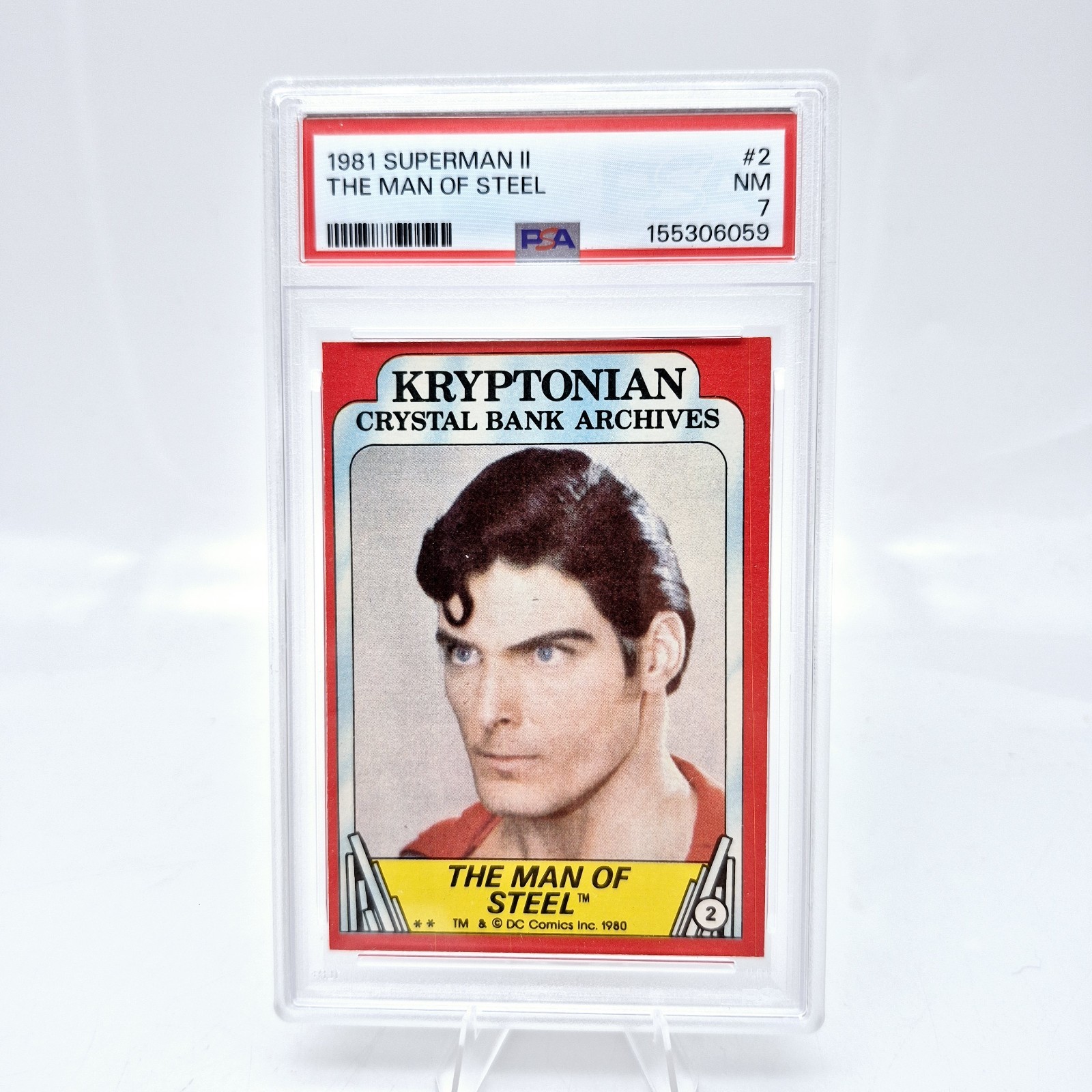 1981 Topps Superman II Man of Steel #2 PSA 7 Christopher Reeves