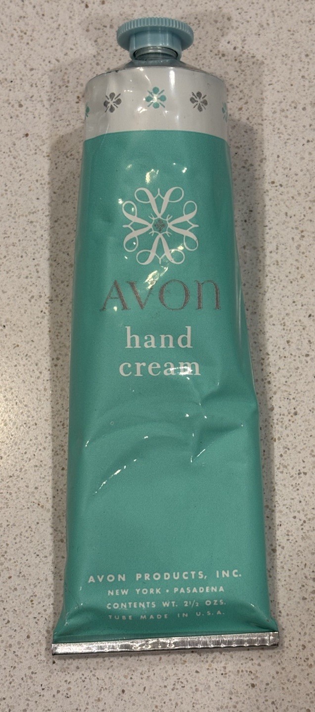 Vintage Avon Hand Cream Original Metal Tube 50’s 60’s Retro Makeup