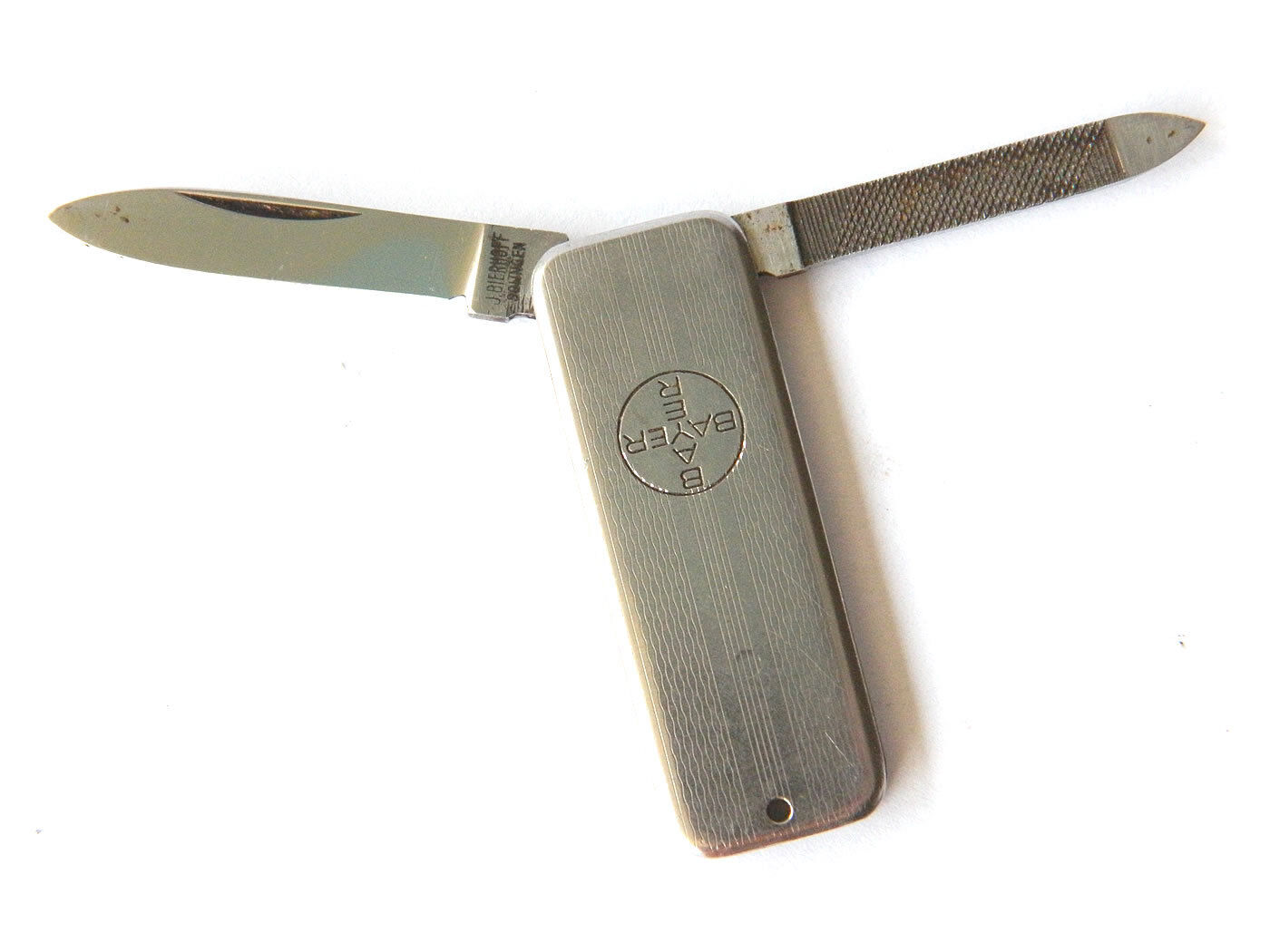 Vintage Miniature SLIM Stainless FOLDING POCKET KNIFE J.Bierhoff Solingen Bayer