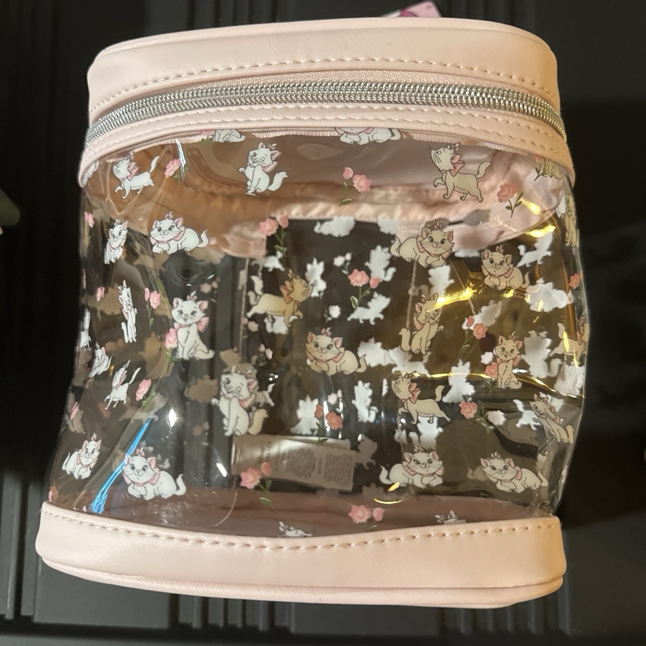 Disney Marie Aristocats Clear Pink Cosmetic Makeup Case/Bag Primark NWT