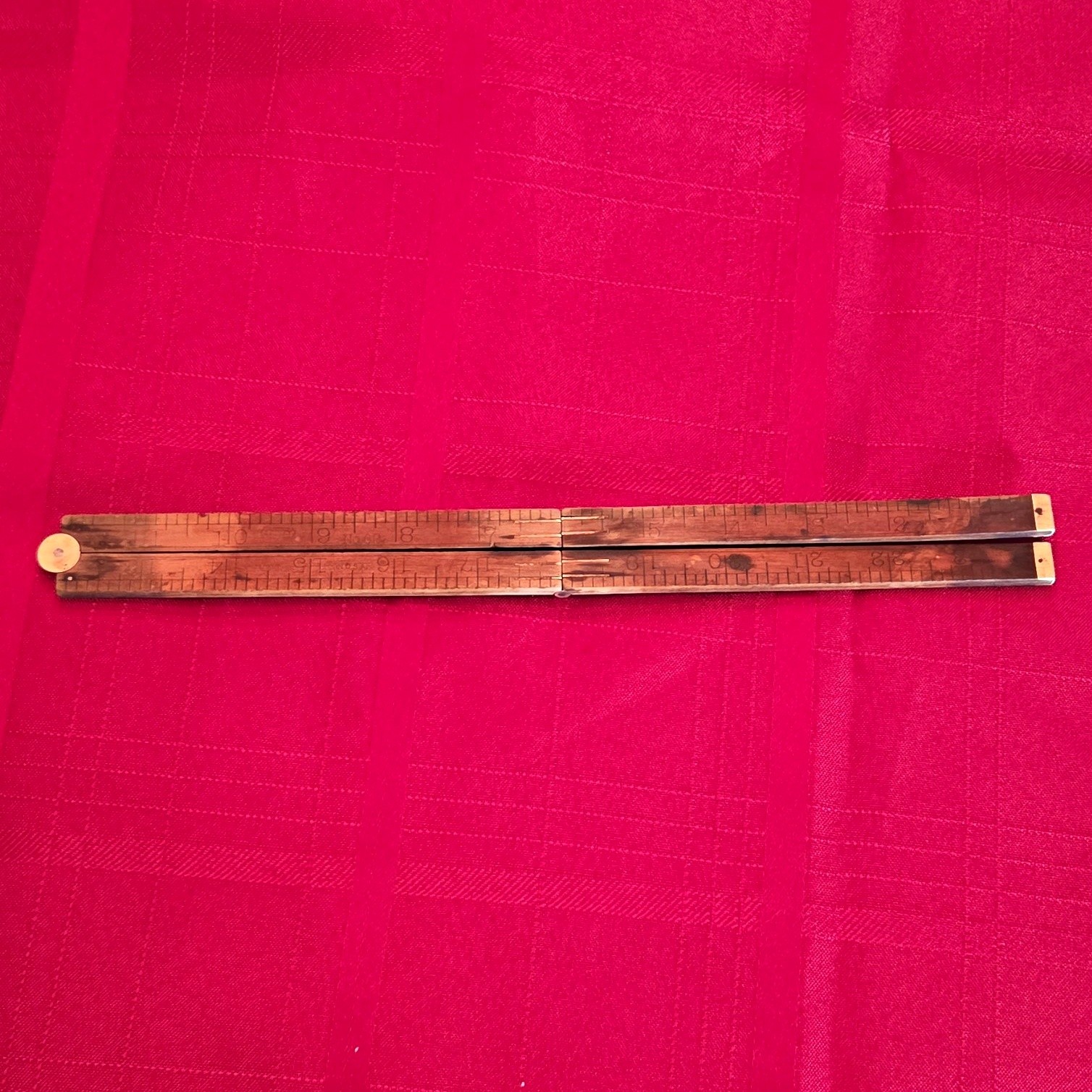 Vintage Stanley Boxwood Folding Measuring Ruler Warranted No. 68 USA.