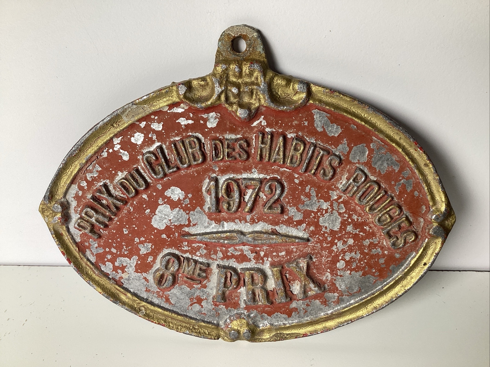 Vintage French Steel Award Design / Tailor Plaque / Plate 1972 Coupe Challenge