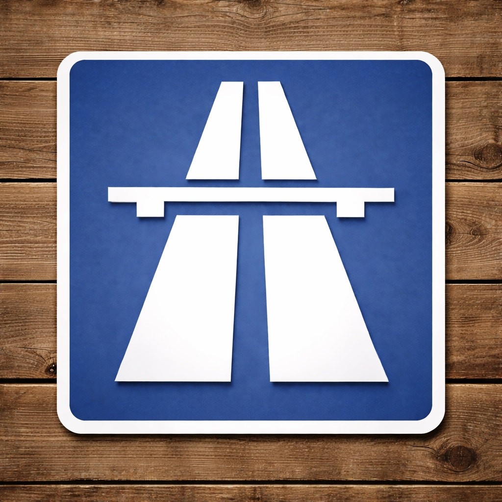 Autobahn Road Sign German Highway Marker Travel Road Plaque 