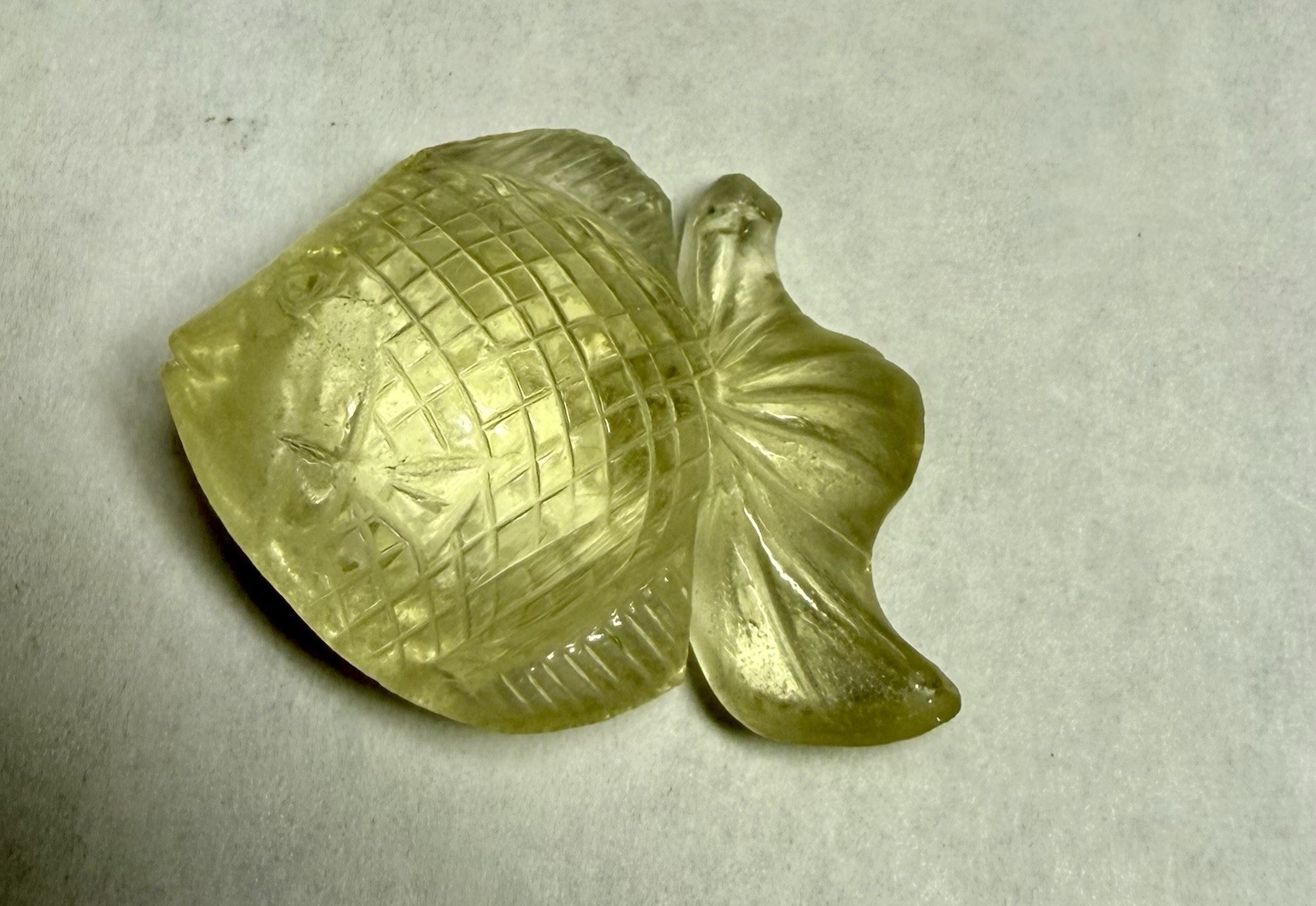 Wonderful Fish Carved From Lemon Quartz 30.5 Cts